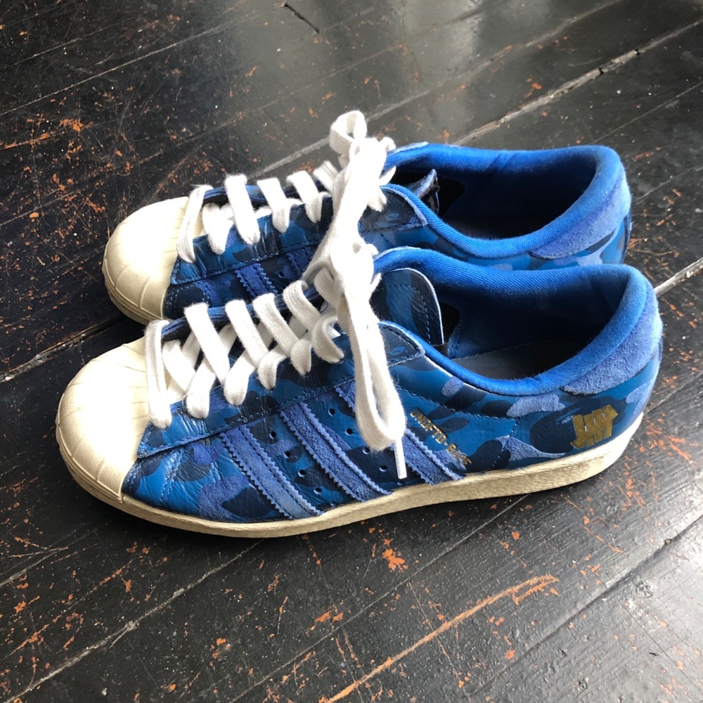 BAPE x Undeafeated x Superstar 80s 'Blue Camo'